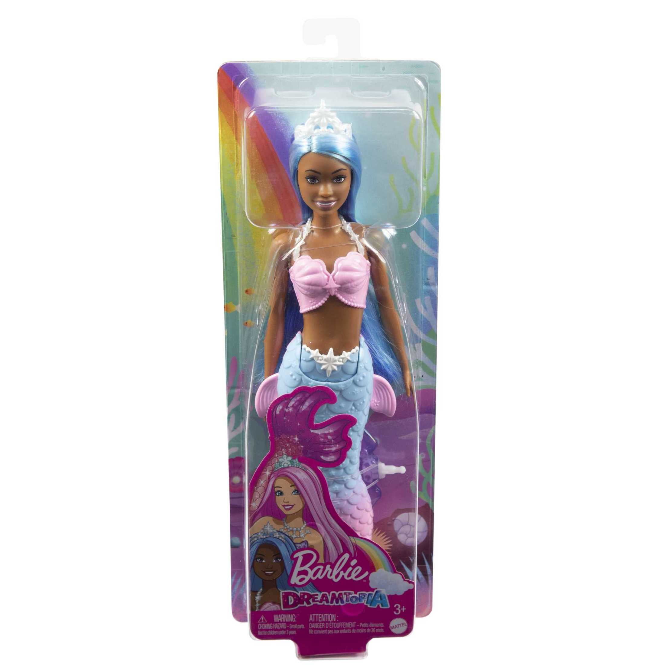 Barbie Dreamtopia Mermaid Doll with Blue Hair, Ombre Tail & Tiara Accessory