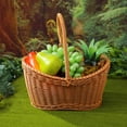 thumbnail image 3 of WRISTBIQUE Woven Crafts Basket Plastic Rattan Egg Collecting Picnickers Family Picnics 1Pack, 3 of 10