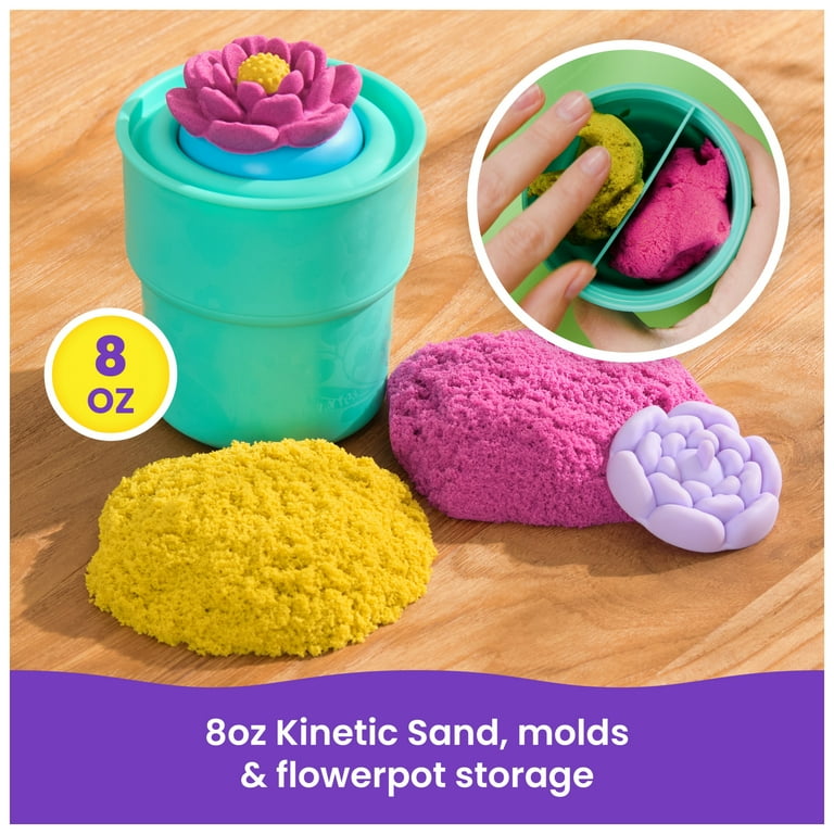 Kinetic Sand SquishBlossom Blooming Flower 8oz Neon Pink Yellow