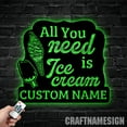 thumbnail image 4 of Craftnamesign All You Need Is Ice Cream Metal Wall Art LED Light, Custom Ice Cream Shop Name Sign, 4 of 5