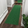thumbnail image 2 of Ottomanson Non-Slip Hallway Runner Rug 6'6" x 3' Indoor/Outdoor Custom Size Utility Carpet for Garage, Green Ribbed, 2 of 9