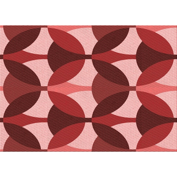 Ahgly Company Indoor Rectangle Patterned Pastel Red Pink Area Rugs, 8' x 12'