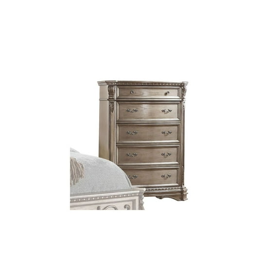 French Style Chest with Drawers, Antique Design Storage Cabinet, Elegant Bedroom Furniture