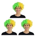 thumbnail image 3 of Minnieouse Peluca de payaso pelo sintético pelos aficionados al fútbol amplia aplicación multicolor Headwearing disfraz divertido Brasil Type1 NO1, 3 of 6