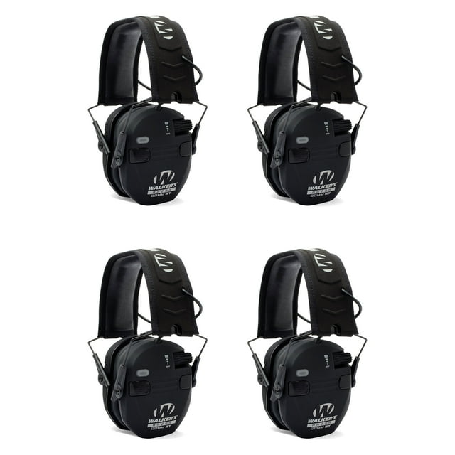 Walker's Rasoir Mince Électronique de Prise de Vue avec Protection des Oreilles, Noir (Lot de 4)