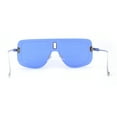 thumbnail image 4 of SA106 Full Rimless Flat Top Shield Mobster Sunglasses Silver Blue, 4 of 4