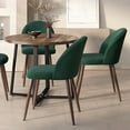 thumbnail image 4 of INO Design Dining Set for 5 Piece Mid-Century Modern Round Table with 4 Velvet Chairs - Chic, Luxury, Comfy, Sturdy & Compact - for Homes, Apartments, Restaurants - Green, 4 of 12