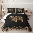 thumbnail image 2 of Erosebridal Fashion Letter H Monogrammed Bed Spread Queen For Cheetah Lover,Brown Leopard Print Cute BowknotQueen Coverlet Set For Girls Women,3pcs, 2 of 7