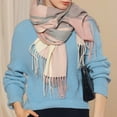 thumbnail image 6 of New Female Scarf Women'S Autumn And Winter Colorful Plaid Shawl Thickening Warm Fringe Scarf Scarf, 6 of 8