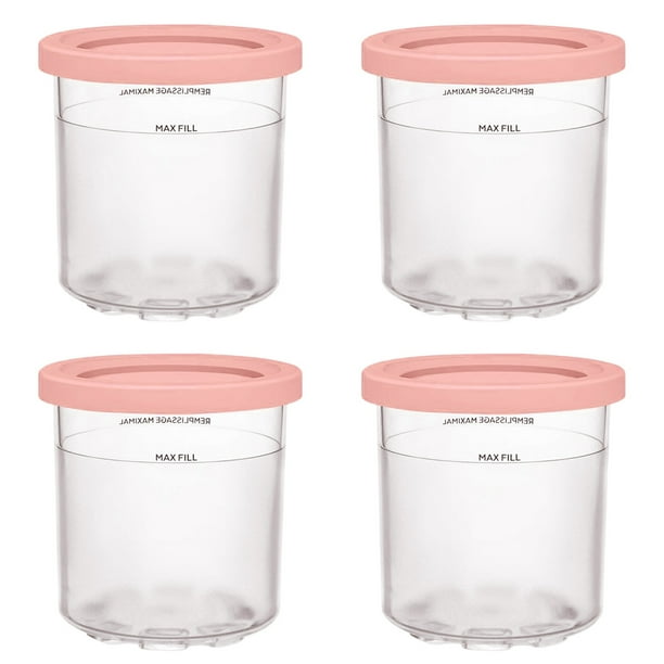 Paquete de 4 contenedores de repuesto para pintas y tapas Ninja Creami, 4 fundas de neopreno para helado, compatibles con 16 oz