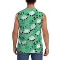 thumbnail image 4 of Lsque Sheep Zzz Print Men's Cotton Blend Sleeveless Muscle Shirts (S-3XL)- Moisture Wicking, Odor Protection, UPF 30+,Medium, 4 of 8
