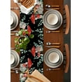 thumbnail image 2 of Table Runner Dresser Scarves 72 Inch Long, Natural Wild Mushroom Plant Linen Dining Table Runners Eucalyptus Leaves Star on Black Tabletop Scarf for Wedding Holiday Party Kitchen, 2 of 7