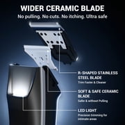 NEXPURE Body Hair Trimmer for Men, Groin Trimmer, Mens Pubic Hair Trimmer, Wet/Dry Shaver Groomer, with LED Light, IPX5 Waterproof