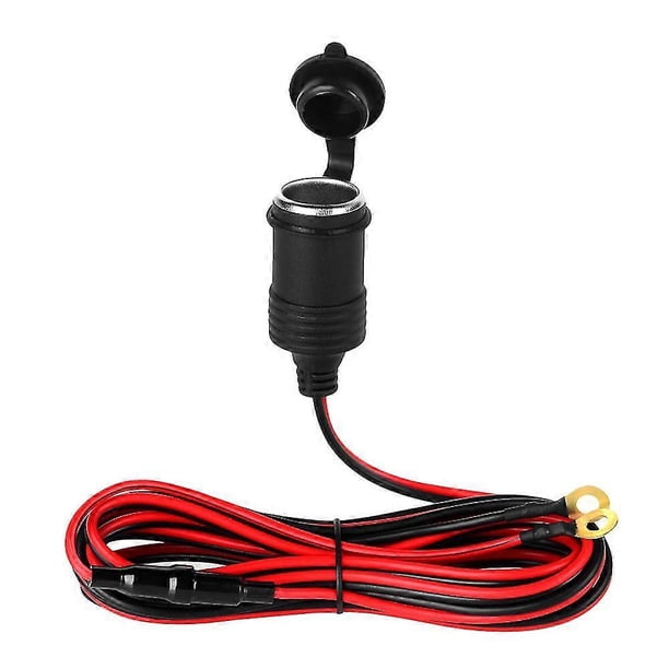 Enchufe de extensión hembra para encendedor de coche de 12 V con terminal de anillo y fusible de 10 A s202412248093