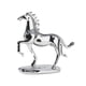 thumbnail image 1 of Estatua de caballo, figura de corcel, decoración de mesa minimalista, escultura animal para Caballo de carrera plateado, 1 of 8