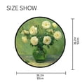 thumbnail image 5 of 36.2 Inch Round Floor Mat White Roses in A Vase Carpet Decor Rug for Living Room Bedroom, 5 of 6