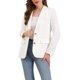 thumbnail image 2 of Blazer de mujer INSPIRE CHIC con solapa muesca, de manga larga, de un solo botón, chaquetas de traje de trabajo XL blancas, 2 of 6