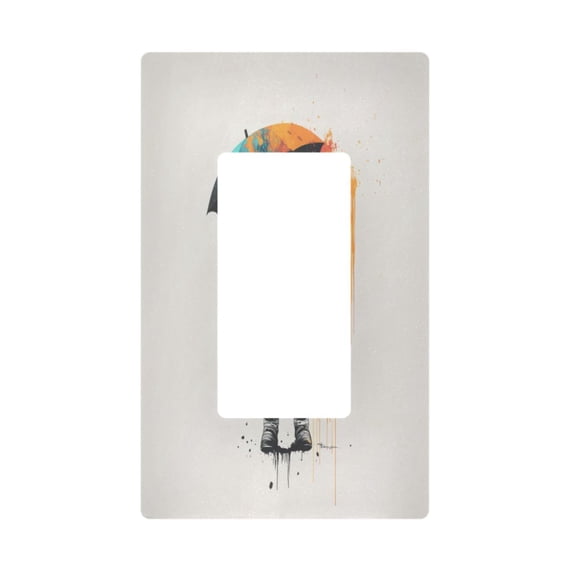 Yayeee Rocker Switch Wall Plate 1-Gang 4.6"x2.9" Home Decorative Outlet Cover, White Astronaut