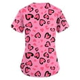 thumbnail image 3 of Hearthz S-5XL Valentine Day Scrub Tops Women Love Heart Graphic Scrub Shirts for Women V Neck Short Sleeve Nurse Working Uniforms with Pocket, 3 of 4