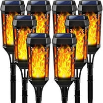 8 Pack Solar Lights, Outdoor Waterproof LED Decorative Lighting with Flickering Flame, Decorative Landscape Lights for Patio Garden Pathway Walkway Yard Lawn