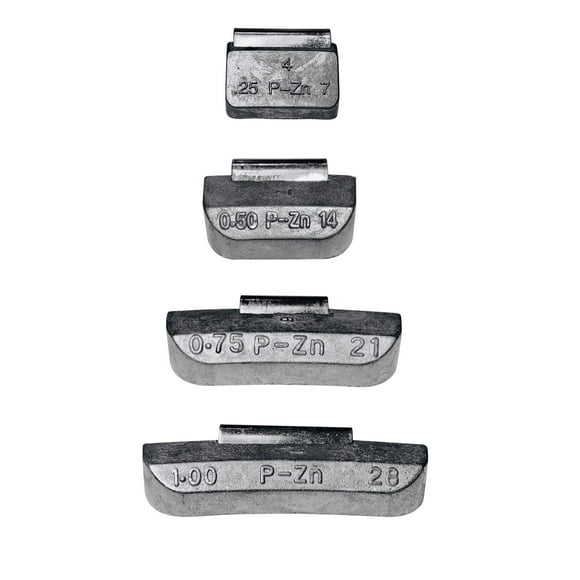 100 Pieces Clip ON Wheel Weights Made of ZINC .25 .50 .75 1.0 (25 Each) for Steel Rims. This is P Type