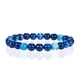 thumbnail image 1 of Nvzi Pulsera de cuentas hecha a mano, pulsera de cuentas de piedra de cristal natural de 8 mm (azul rayado), 1 of 4
