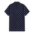 thumbnail image 5 of Lumtrix Mens Short Sleeve Button Down Shirts Wrinkle Free Dress Shirts Casual Polka Dot Print Shirt with Pocket Navy M, 5 of 5