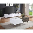 thumbnail image 4 of ACM-91680 - ACME Orion TV Stand, White High Gloss & Rustic Oak, 4 of 7