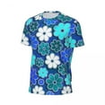 thumbnail image 5 of T Shirt For Men Sportswear Hippie Flower Power T-Shirts Fashion Blue Floral Summer Tee Shirt O Neck, 5 of 7