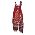 thumbnail image 2 of Christmas Snowflake Ornament Print Sleeveless Overalls, Women Relaxed Fit Holiday Bib Jumpsuit, 2 of 8