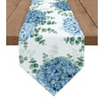 thumbnail image 2 of Eucalyptus Leaves Hydrangea Table Runners Festival Party Tablecloths Wedding Decoration Table Cover Cotton Linen Table Runner, 2 of 4