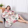 thumbnail image 5 of Oversized Wearable Blanket Hoodie,Pioneer Flower Floral Print Pattern Sherpa Blanket Hoodie with Super Pockets,Super Warm Fuzzy Pullover for Women & Men, 5 of 6