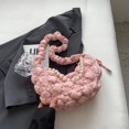 thumbnail image 3 of Bolso de hombro para mujer Cadena de perlas plisada con hilo bordado acolchado (rosa claro) Sywqhk Para Estrenar, 3 of 5
