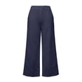 thumbnail image 6 of Mifsaly Womens Work Pants Business Casual Straight Leg Slacks Front Seam Stretch Elegant Comfortable Office Casual Trousers with Pockets Navy,S, 6 of 7