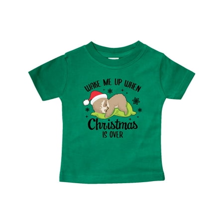 

Inktastic Wake me up when Christmas is Over with Cute Sloth Gift Baby Boy or Baby Girl T-Shirt