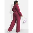 thumbnail image 4 of Rebdolls Women's Plus High Waisted Wide Leg Corduroy Pants - Burgundy - Medium, 4 of 4