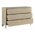 thumbnail image 2 of Benjara Maty Dresser, 58 Inch, 6 Drawers, Light Oak Brown Ceruse, Nickel Pulls, 2 of 6