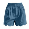 thumbnail image 5 of Women's Soft Cotton Elastic Waistband Shorts with Pockets, Pull On Casual Summer Bottoms with Relaxed Fit, Comfortable Everyday Shorts with Tummy Control for Active Walking,, 5 of 7