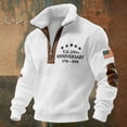 thumbnail image 2 of Men's 250th Anniversary USA Half Zip Pullover United States 250 Years Of Freedom Sweatshirt Patriotic Fleece Collar Shirt, 2 of 4