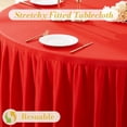 thumbnail image 6 of 2 Pack Red Round Tablecloth 60 inch Stretch Spandex Fitted Table Cloth 5FT Round Banquet Tablecloths Wrinkle Free Table Cover Stitch Circle Tablecloth with Ruffle Skirt for Party Wedding Birthday, 6 of 18