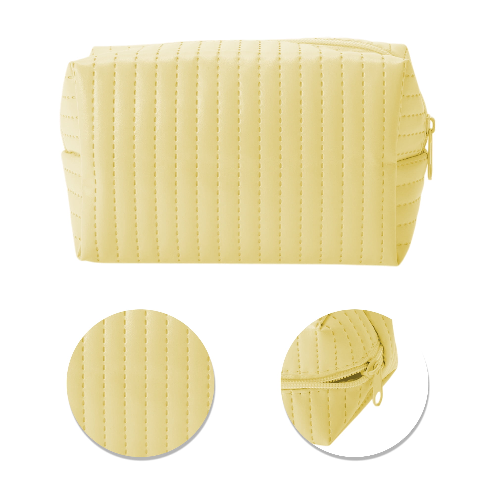 Unique Bargains 1 Pc Simple Square Makeup Bag Yellow