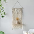 thumbnail image 4 of Estante para colgar en la pared, estantes de pared con cuerda tejida hecha a mano, para cocina, baño, almacenamiento en el hogar, estante flotante de pared para plantas de interior, 4 of 5