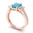 thumbnail image 2 of Three-Stone Engagement Ring for Women - 1.88ct Simulated Turquoise in 14K Rose Gold Promise Ring, 2 of 8