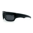 thumbnail image 6 of Mens Polarized Antiglare Biker Wrap Around Plastic Sport Sunglasses Shiny Black - Black, 6 of 8