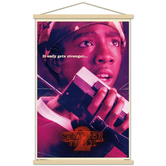 Netflix Stranger Things: Season 2 - Lucas Wall Poster with Wooden Magnetic Frame, 22.375" x 34"