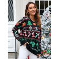 thumbnail image 3 of IFFEI Chandail de Noël Laid pour Femmes Imprimé Original Col Rond Festival, 3 of 7