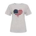 thumbnail image 4 of Tops Cortos para Mujeres Bandera de Moda Impresa Cuello Redondo, Camiseta de Manga 3/4 para Uso Diario, Casero Y Cómodo, 4 of 4