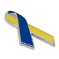 thumbnail image 2 of PinMart's Blue and Yellow Down Syndrome Awareness Ribbon Enamel Lapel Pin, 2 of 4