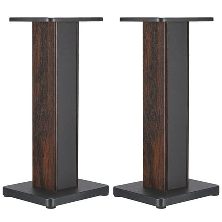 Uxcell Wood Grain Speaker Stands 23.6" (60cm) Universal Speaker Stand Hollowed Stands Enhanced Audio Listening, 1 Pair