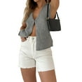 thumbnail image 2 of Fiomva Women Crochet Knit Vest Y2k Hollow Out V Neck Sleeveless Crop Top Vintage Streetwear, 2 of 7